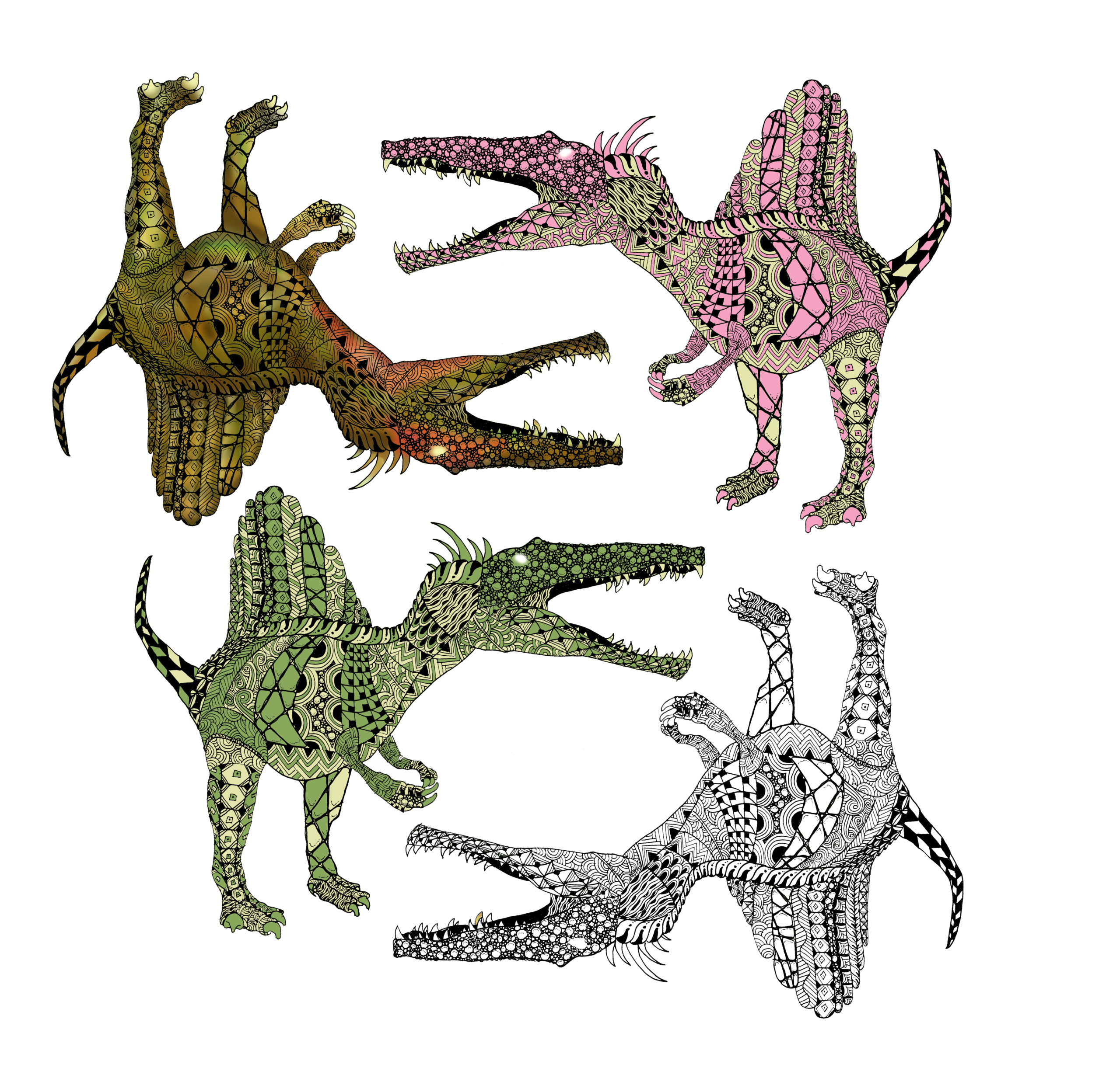 スピノサウルスの実際の色は何色 イラストを描く上で考える 恐竜デザイン タモコタモ