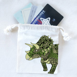恐竜巾着袋　トリケラトプス