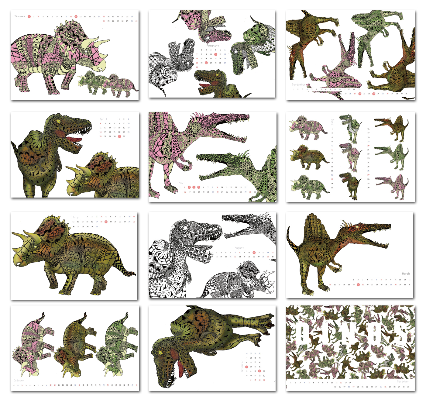 恐竜カレンダー